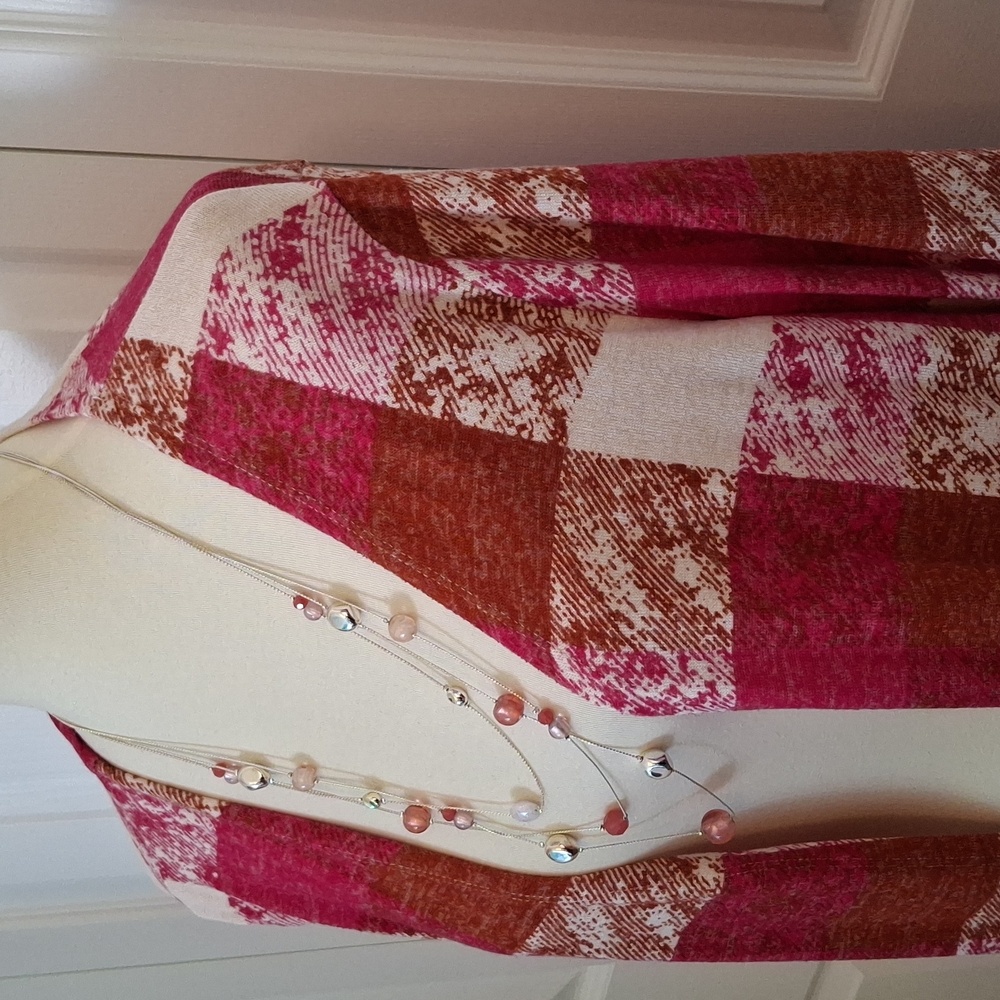 Plaid Open-Front Cardigan Sweater - Picture 3 of 6